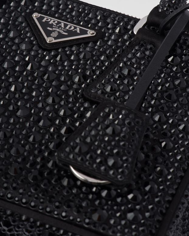 Prada Galleria satin mini-bag with crystals, , hi-res
