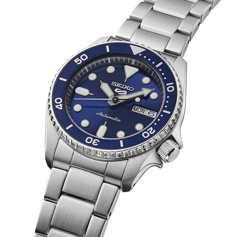 5 Sports SKX 'Street Denim' 38mm Mens Bracelet Watch Blue, , hi-res