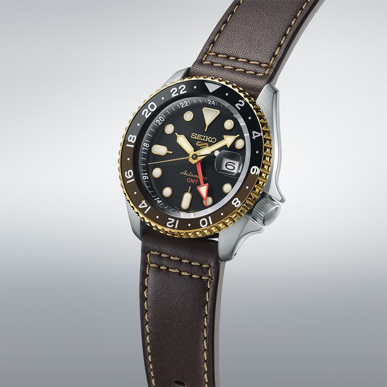 5 Sports SKX GMT 42.5mm Mens Strap Watch Mocha, , hi-res