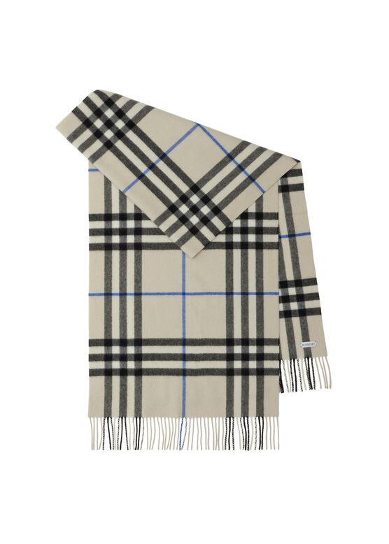 Wide Check Cashmere Scarf, , hi-res
