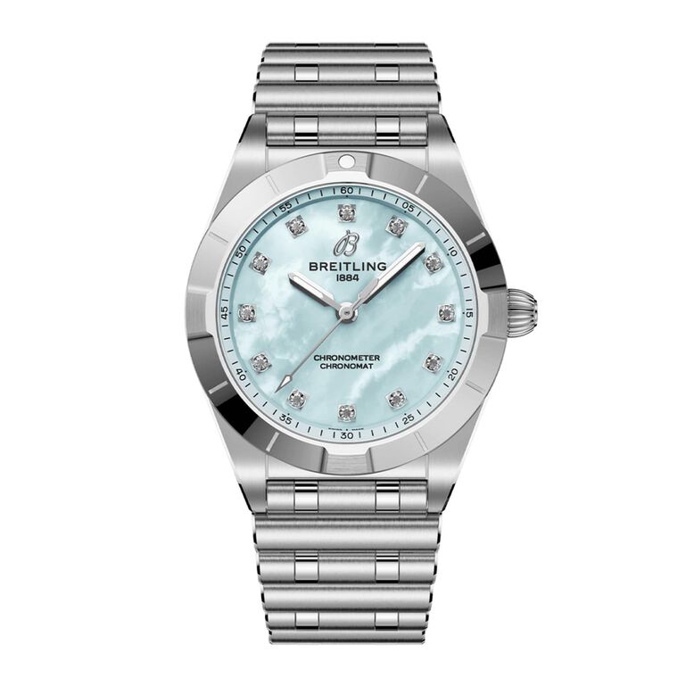 Chronomat 28mm Ladies Watch Blue Mother Of Pearl, , hi-res