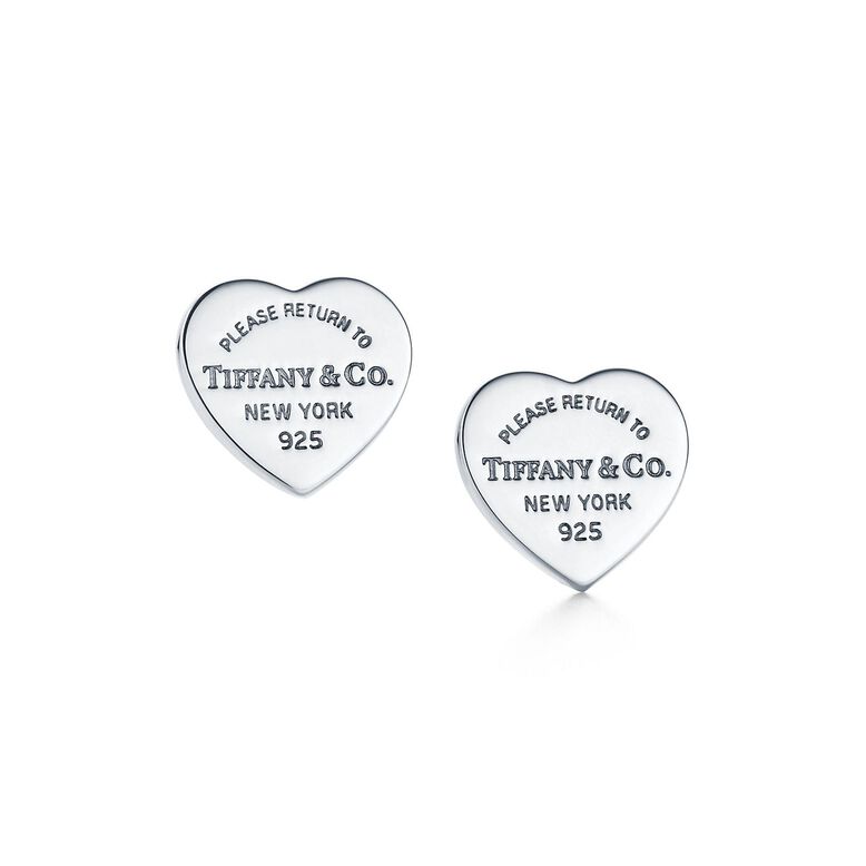Return to Tiffany&trade; Heart Tag Stud Earrings in Silver, Mini, , hi-res