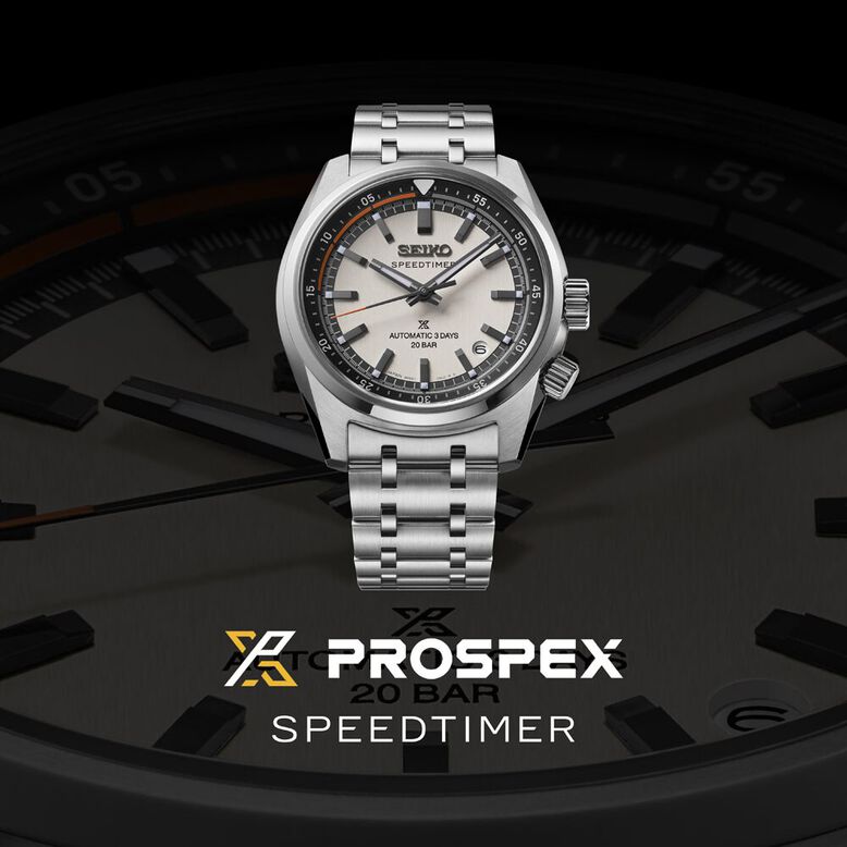 Prospex Speedtimer 6R 'Compact Countdown' 39.5mm Mens Watch Grey-White Dial, , hi-res