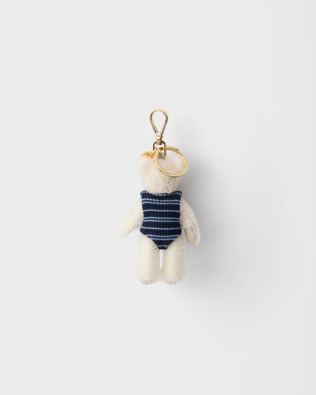 Teddy bear key ring charm with metal ring, , hi-res