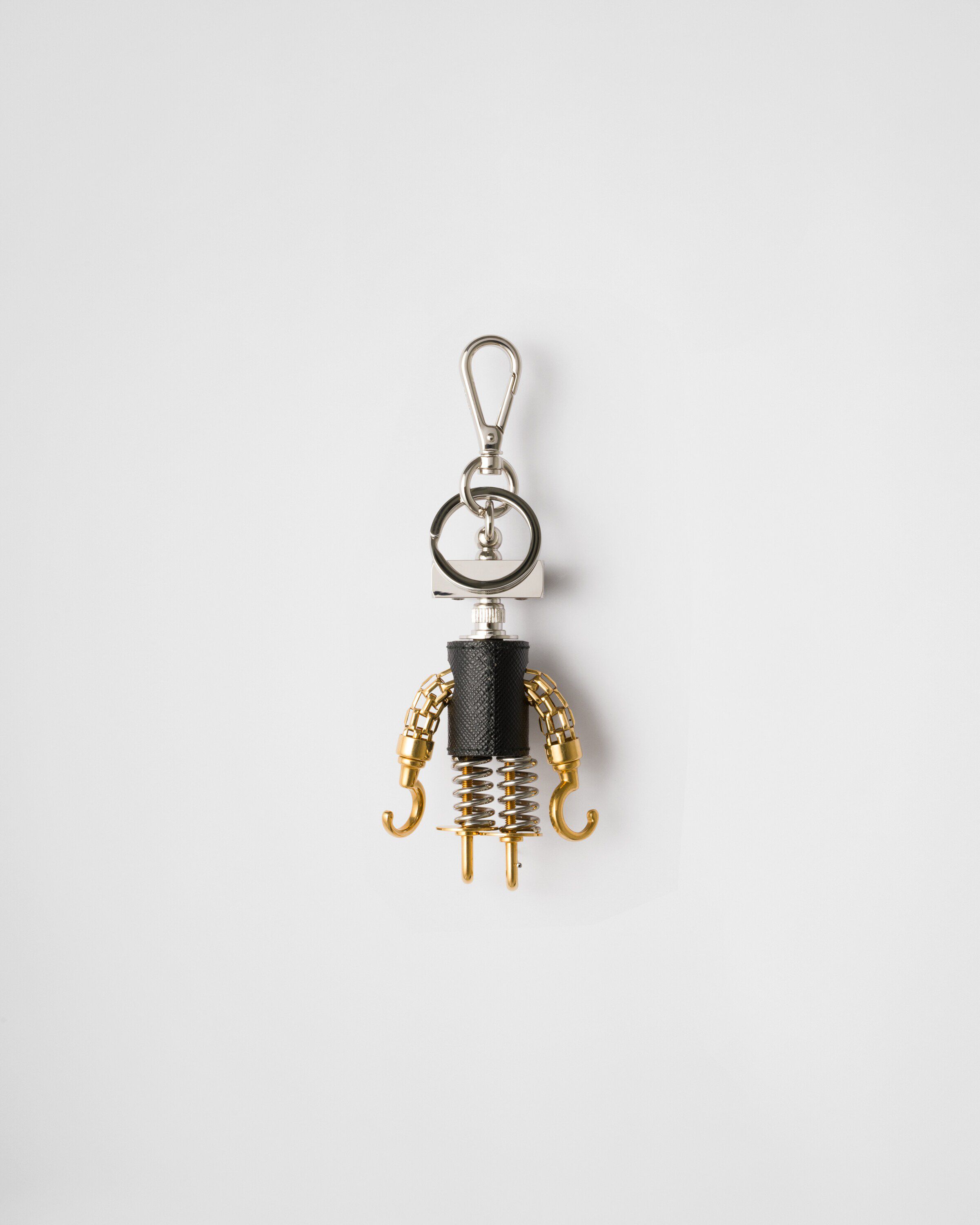 Robot Saffiano leather bag charm