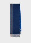 PLAIN NAVY CASHMERE WITH STRIPE