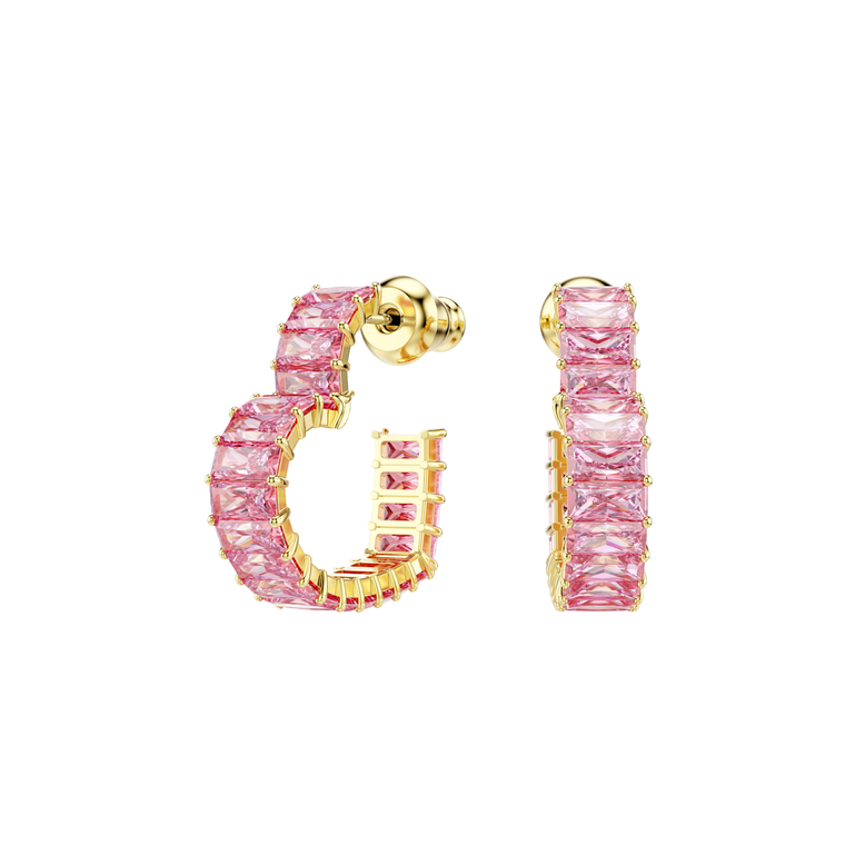 Matrix Earrings Hoop - SS Box - Heart Pink, , hi-res