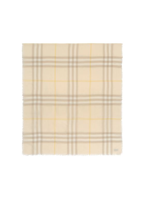 Wide Check Wool Scarf, , hi-res