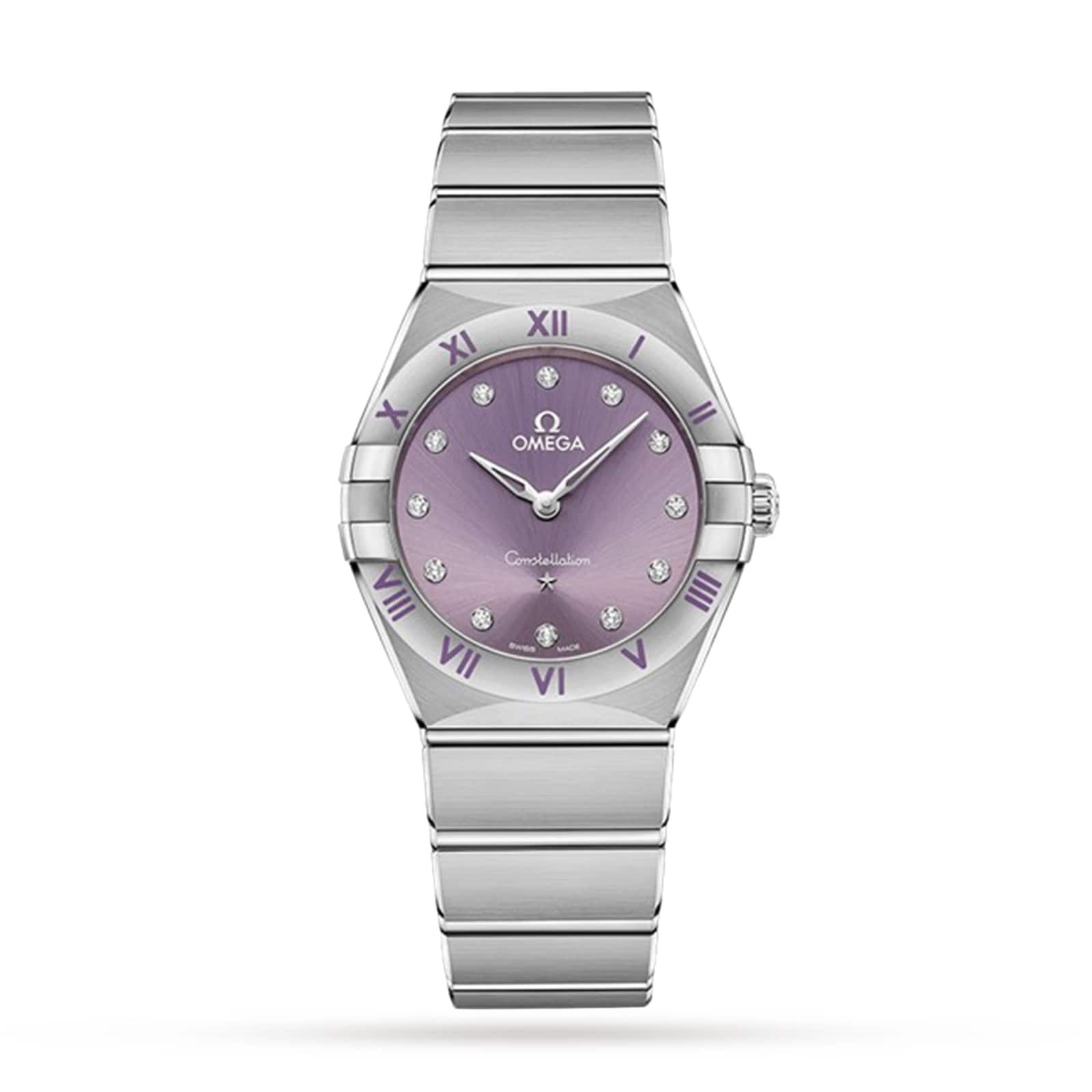 Omega Constellation Co Axial 28mm Ladies Watch Purple Fine Watches