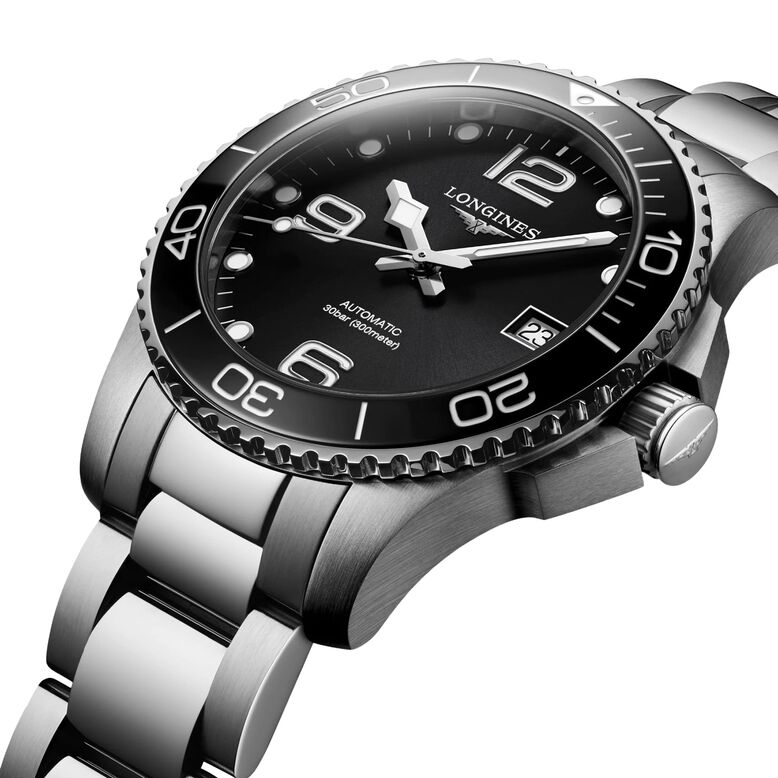 HydroConquest 39mm Mens Watch Black, , hi-res