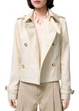 Cropped Tropical Gabardine Trench Jacket, , hi-res