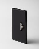 Re-Nylon and Saffiano leather passport holder, , hi-res