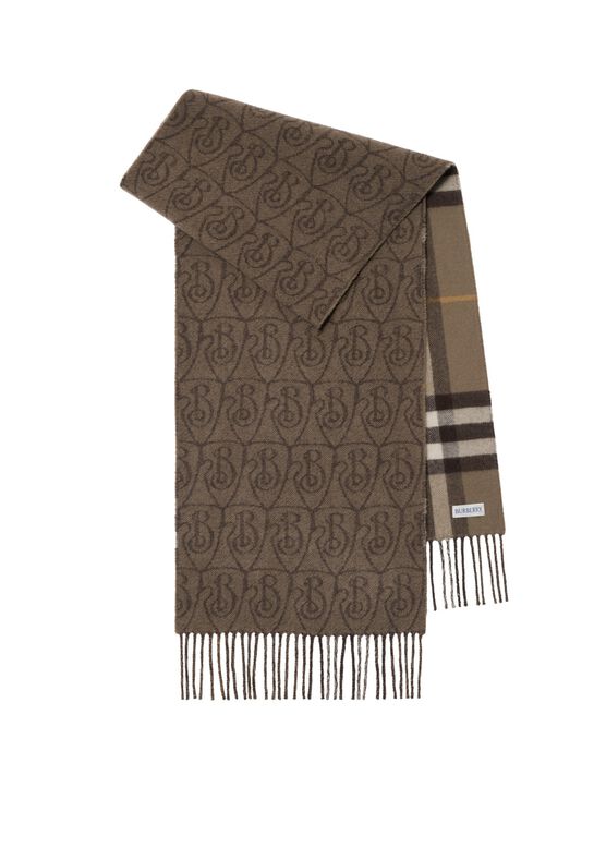 Reversible B Shield Cashmere Scarf, , hi-res