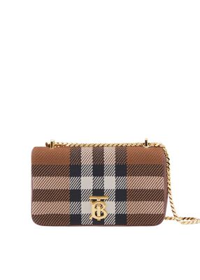 Knitted Check and Leather Small Lola Bag