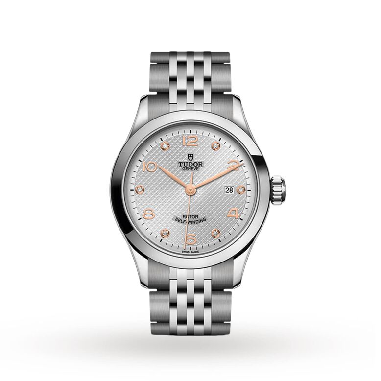 1926 28mm Ladies Watch Steel Case Diamond-Set Silver Dial, , hi-res