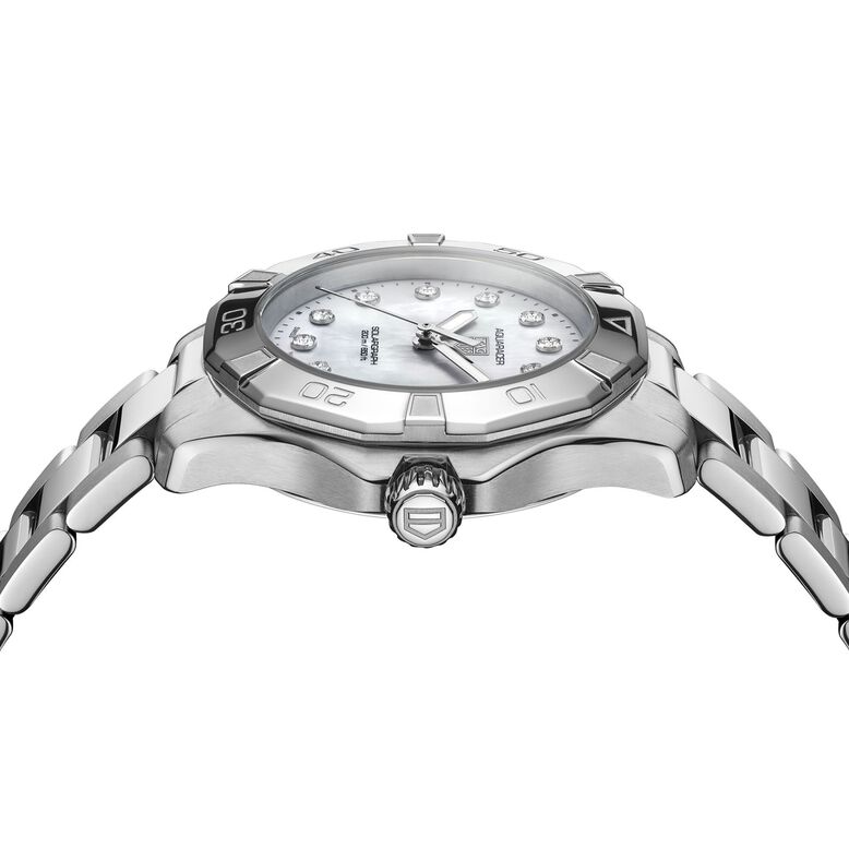 Aquaracer Professional 200 Solargraph 34mm Ladies Watch Mother Of Pearl Diamonds, , hi-res