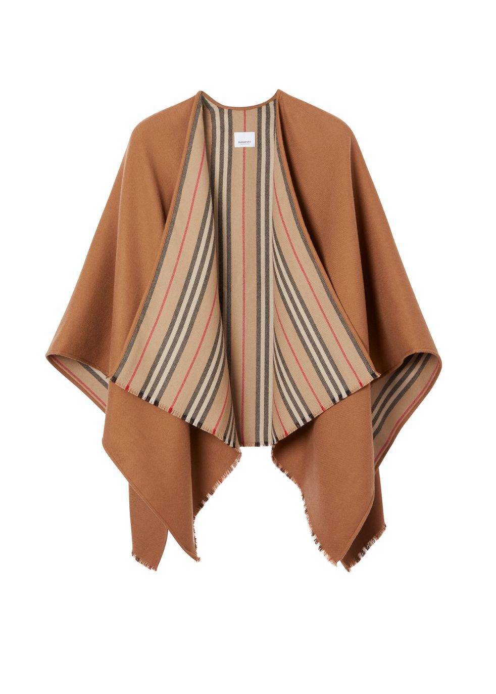 Burberry Reversible Icon Stripe Wool Cape Hats & Scarves | Heathrow Boutique