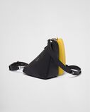 Saffiano leather and leather shoulder bag, , hi-res