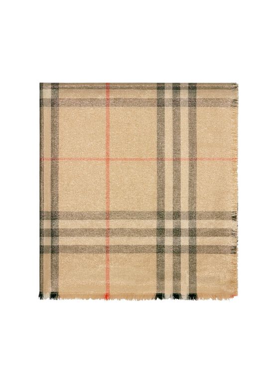 Metallic Wool Silk Scarf, , hi-res
