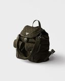 Re-Nylon and leather backpack, , hi-res