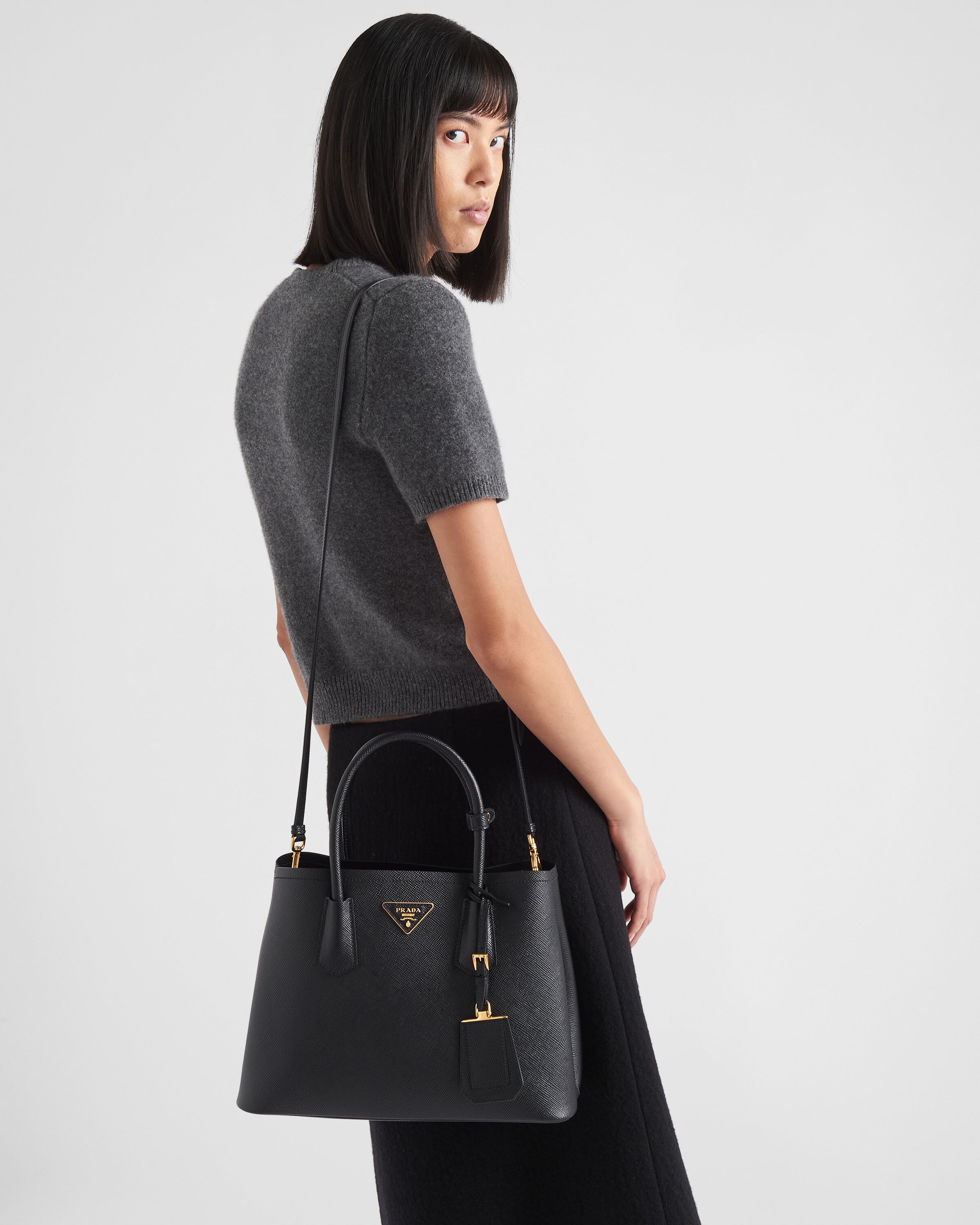 Small Saffiano Leather Double Prada Bag