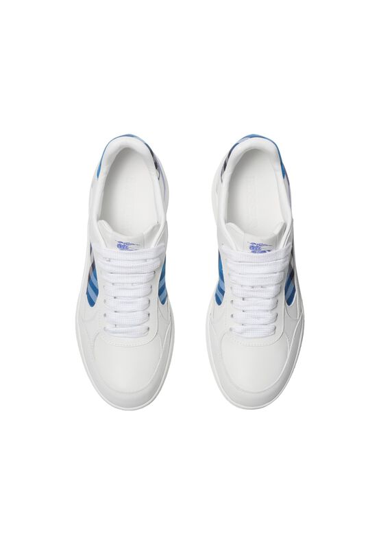 Leather and Check Terrace Sneakers​, , hi-res