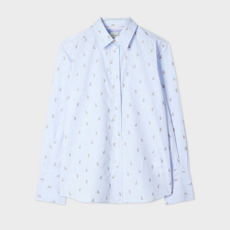 Women's Pale Blue 'Little Rabbit' Fil Coupe Shirt, , hi-res