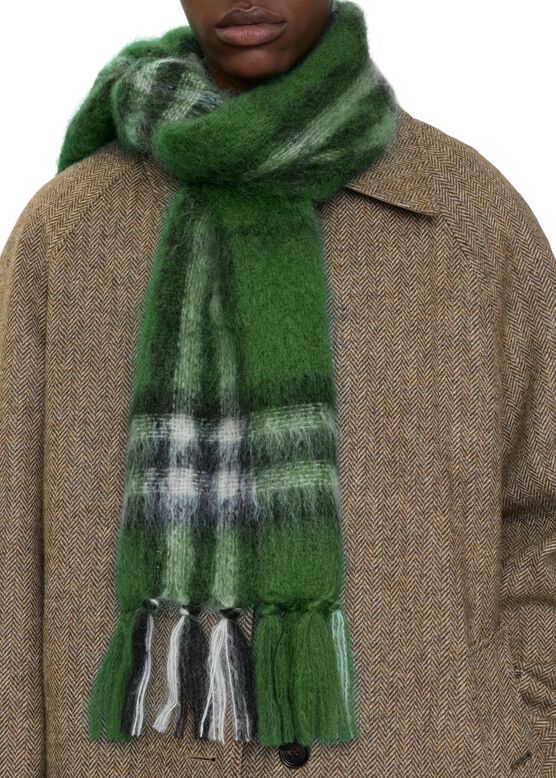 Check Mohair Wool Scarf, , hi-res