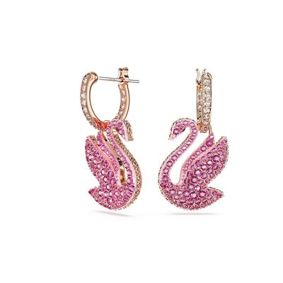 Iconic Swan Lady Earrings Pink White