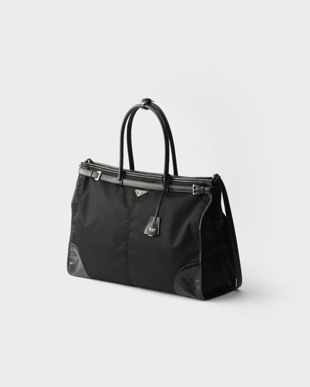 Prada Bonnie Re-Nylon and leather tote bag, , hi-res