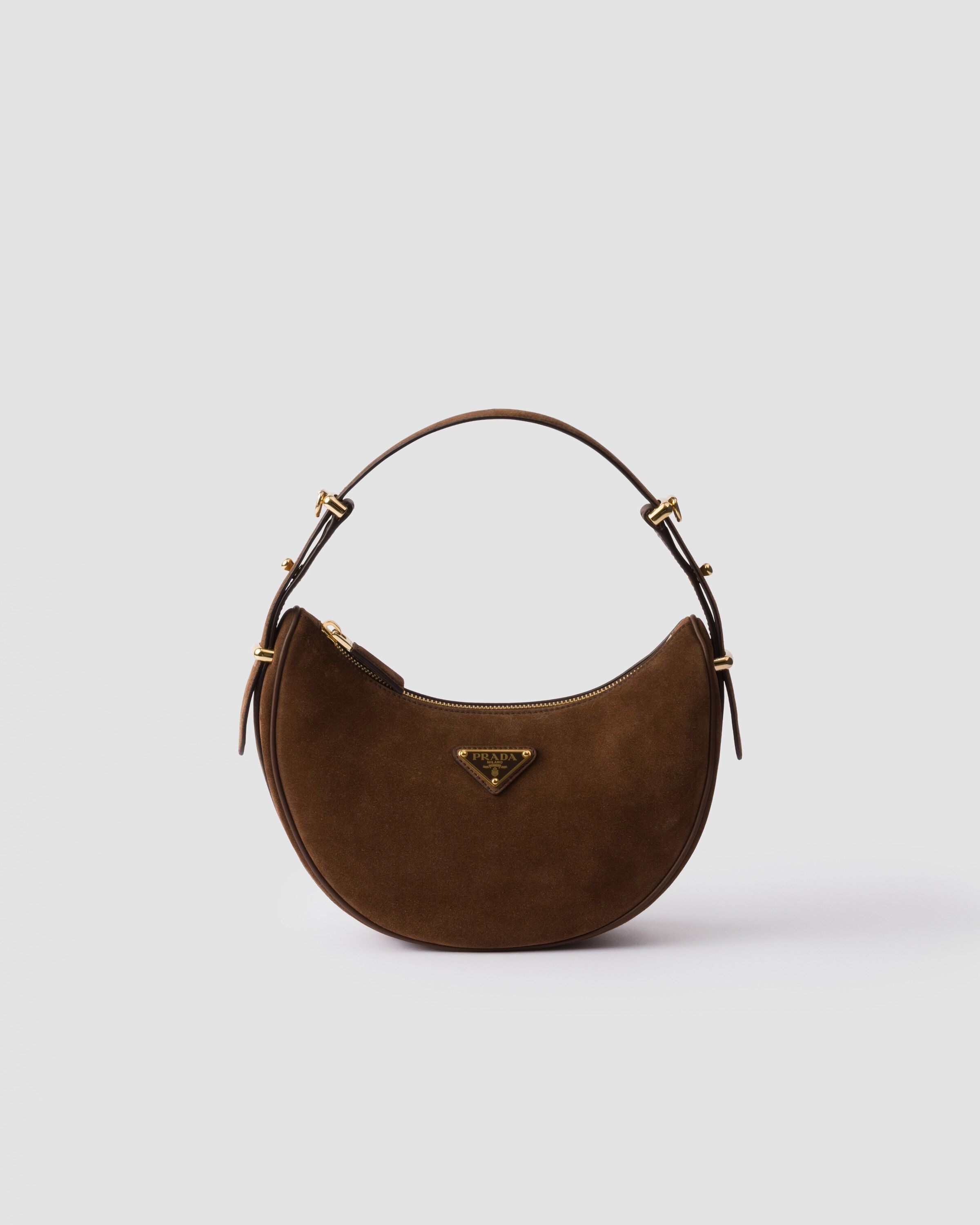 Prada Prada Arqué suede shoulder bag Women | Heathrow Reserve 