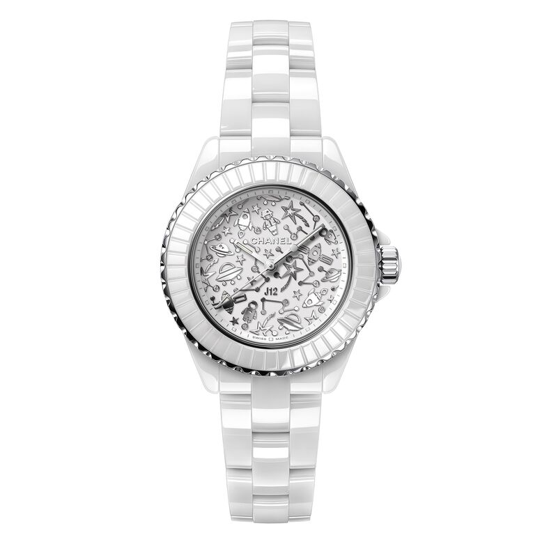 J12 Cosmic White Ceramic 33mm White Dial, , hi-res