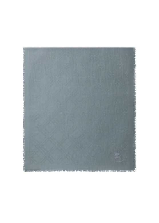 Wide Check Wool Silk Scarf, , hi-res