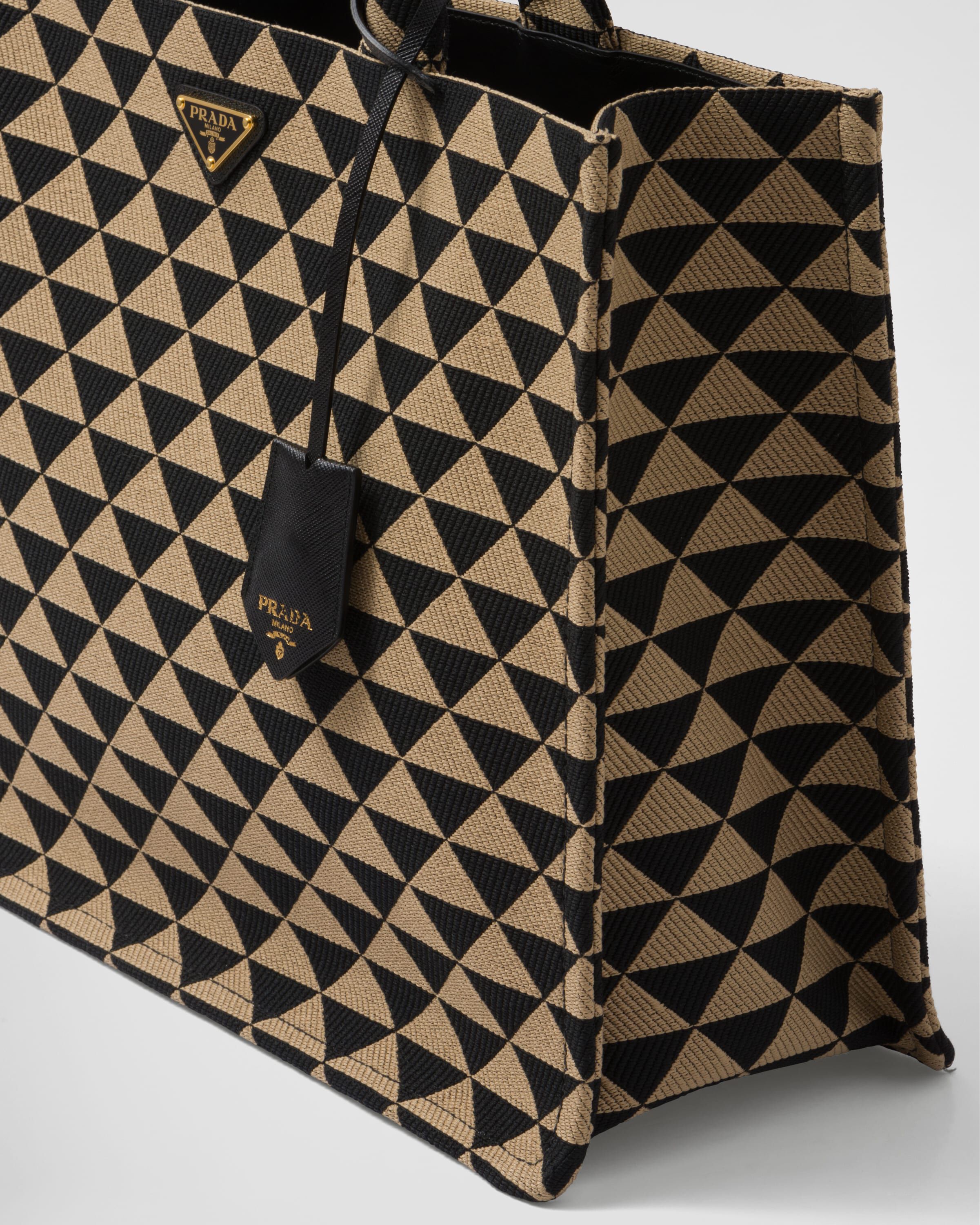 Prada fabric printed tote outlet