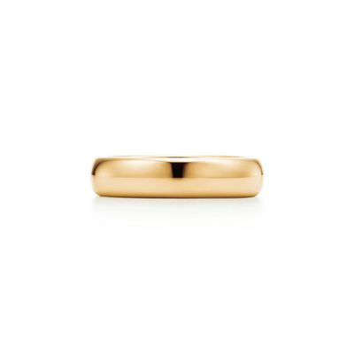 Tiffany Forever Wedding Band Ring in Yellow Gold, 4.5 mm Wide - Size 12 1/2