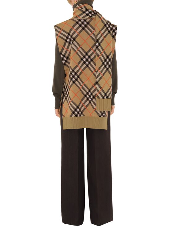 Check Wool Mohair Blend Cape, , hi-res
