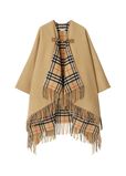 Check Wool Cape, , hi-res