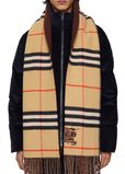 Wide Reversible Check Cashmere Scarf, , hi-res