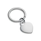 Personal Essentials Heart Tag Keyring in Sterling Silver