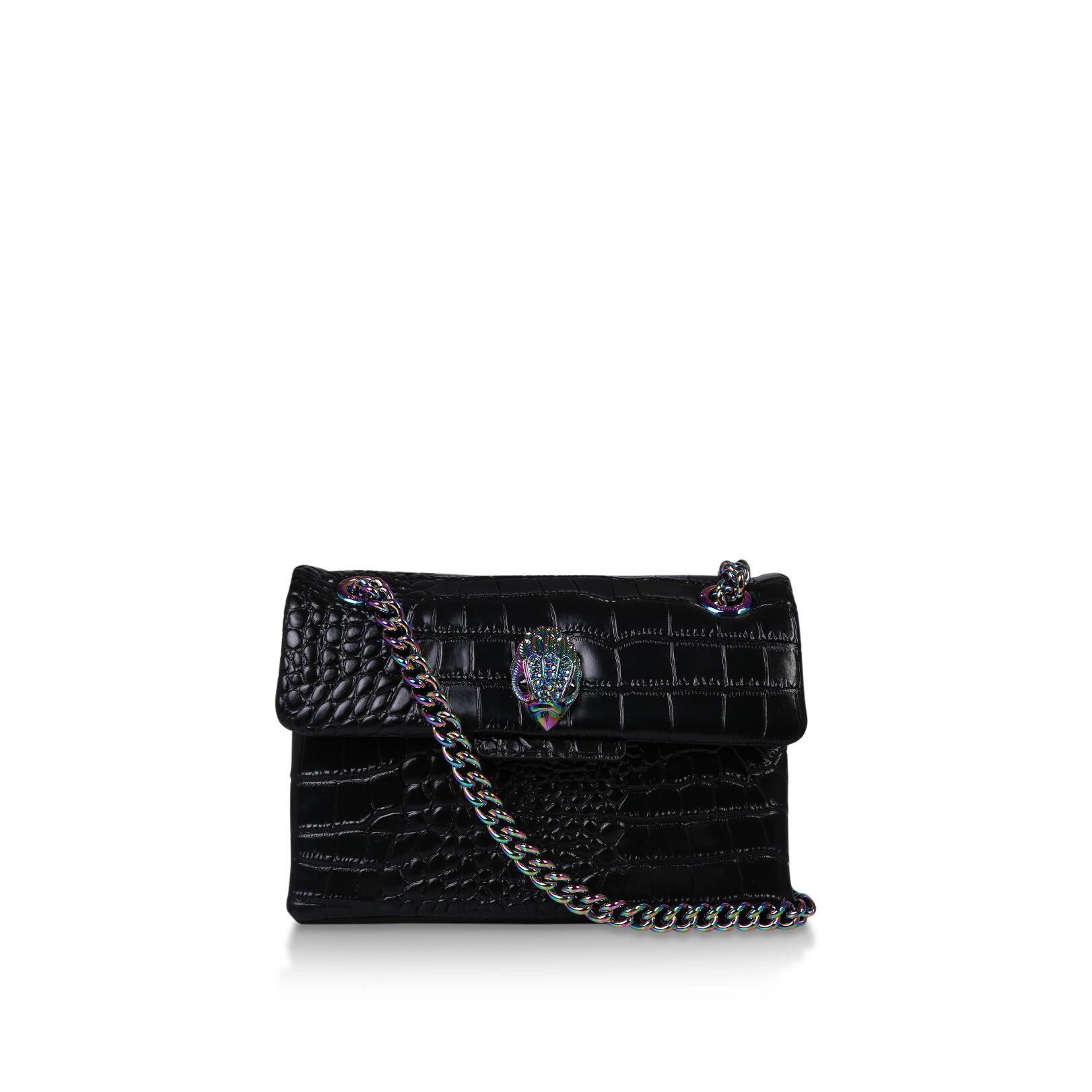 kensington croc embossed leather wallet on a chain