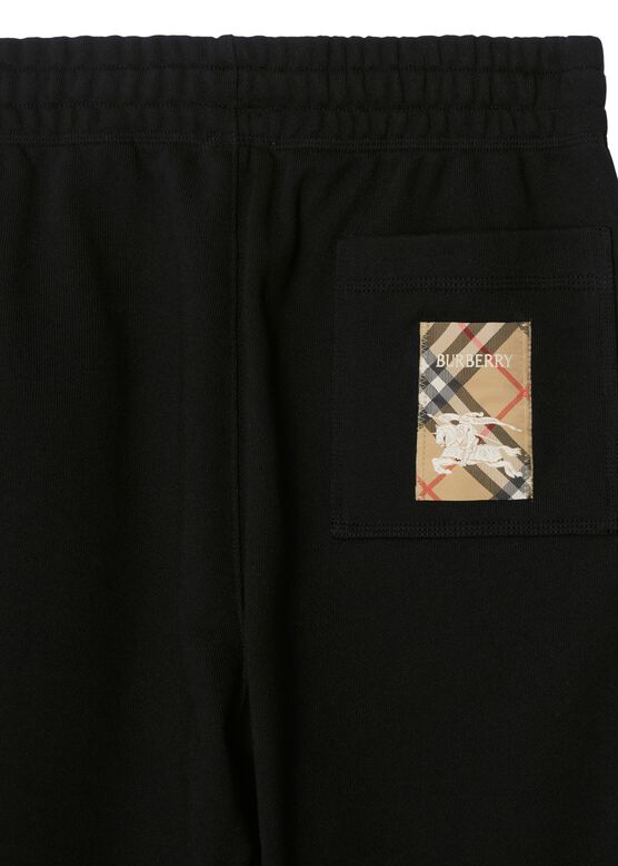 Check Label Cotton Jogging Pants, , hi-res