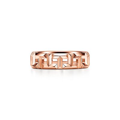 Tiffany T True wide ring in 18k rose gold, 5.5 mm wide