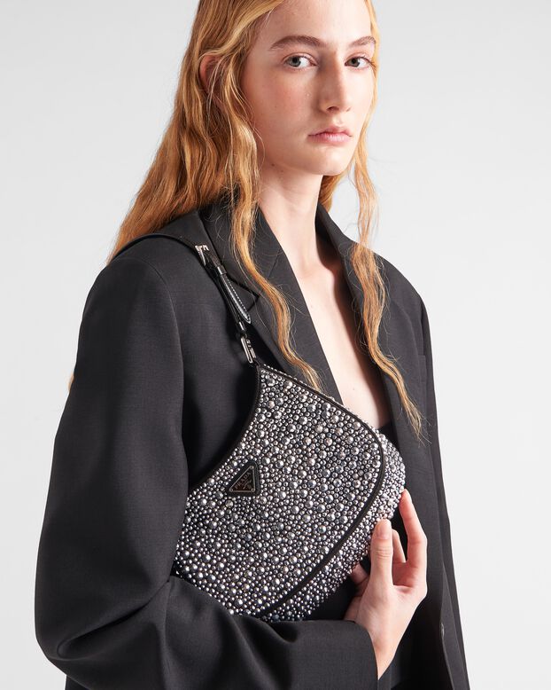 Prada Cleo satin bag with crystals, , hi-res