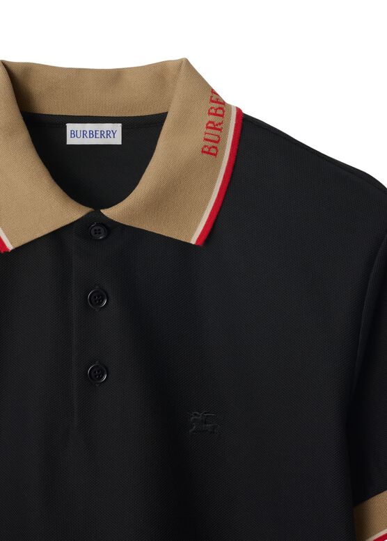 Logo Collar Cotton Polo Shirt, , hi-res