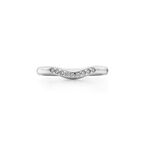 Elsa Peretti® wedding band ring with diamonds in platinum. - Size 6