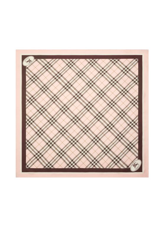 Check Knight Stamp Silk Scarf, , hi-res