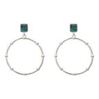 Tidal Drop Hoop Earrings - Silver-Turquoise
