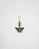 Saffiano Leather and Metal Keychain, , hi-res