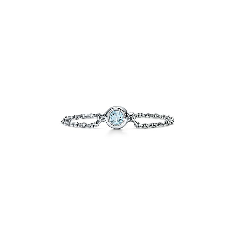Elsa Peretti&reg; Color by the Yard Ring in Silver with an Aquamarine - Size 7, , hi-res