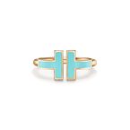 Tiffany T Turquoise Wire Ring in Yellow Gold - Size 8
